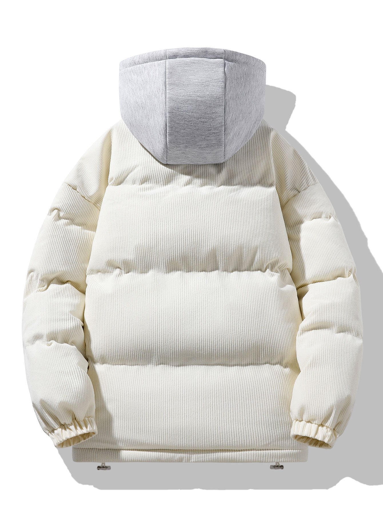 Cappotto Puffer con Cappuccio e Zip in Corduroy 2 in 1