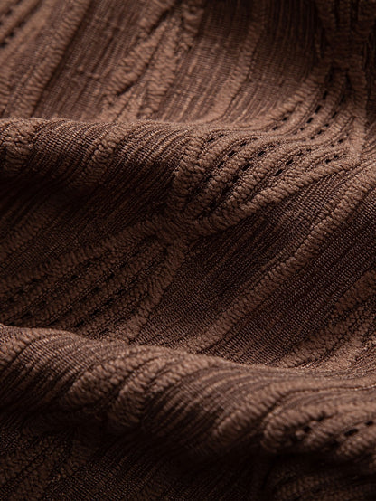 Camicia Geometrica Jacquard Cubana & Pantaloni in Lino a Gamba Dritta