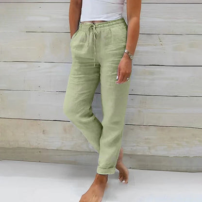 【Cotone e Lino】Pantaloni Casual Dritti