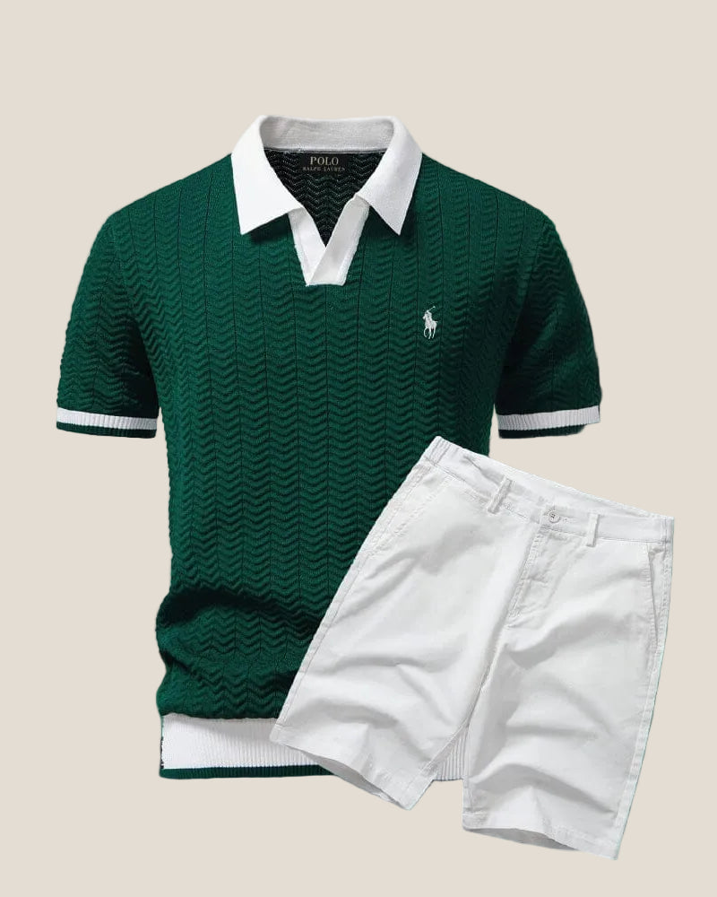 Set Polo Old Money Due Pezzi - Verde smeraldo