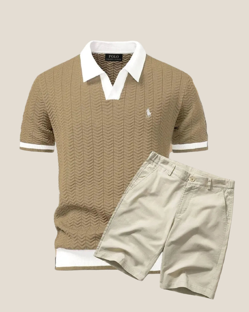 Set Polo Old Money Due Pezzi - Beige