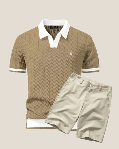 Set Polo Old Money Due Pezzi - Beige