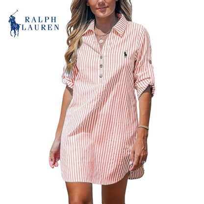 RL - Vestito Camicia Striato da Donna