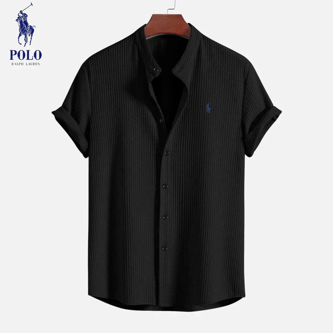 Camicia estiva testurizzata a maniche corte