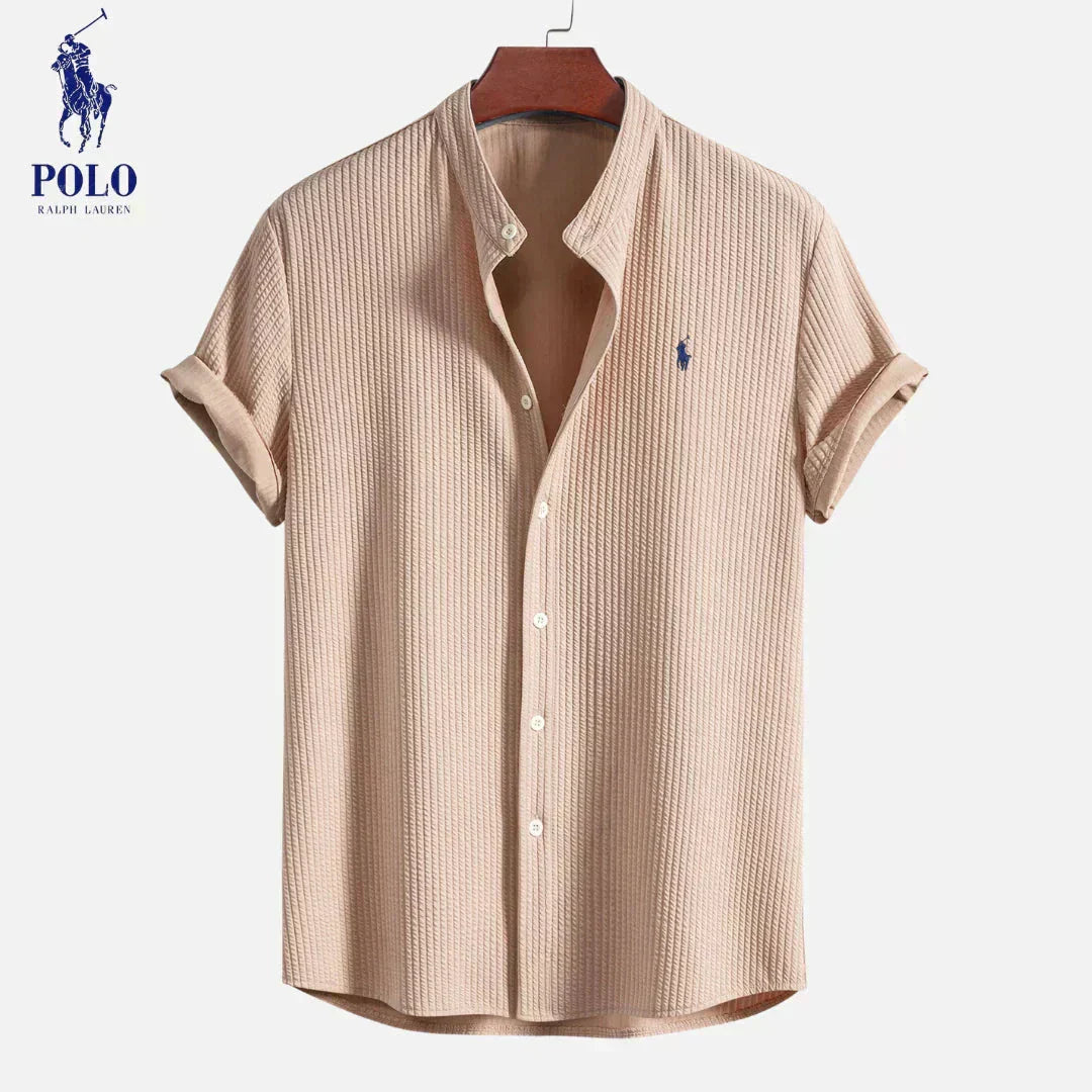 Camicia estiva testurizzata a maniche corte