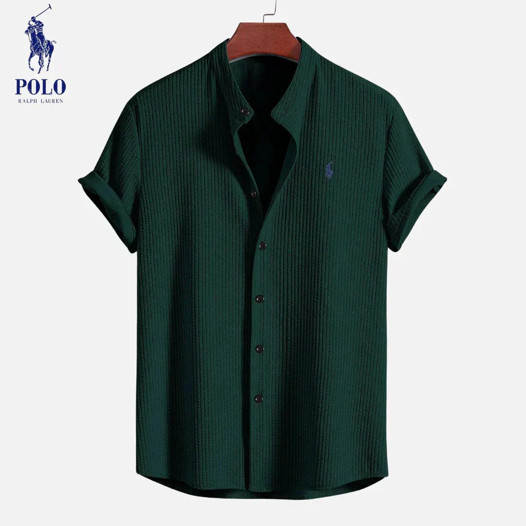 Camicia estiva testurizzata a maniche corte