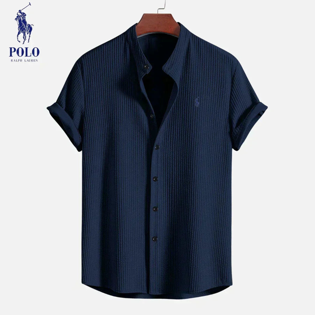 Camicia estiva testurizzata a maniche corte
